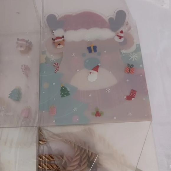 -Christmas santa & elk print gift clear boxes set of 8 - Picture 6 of 6